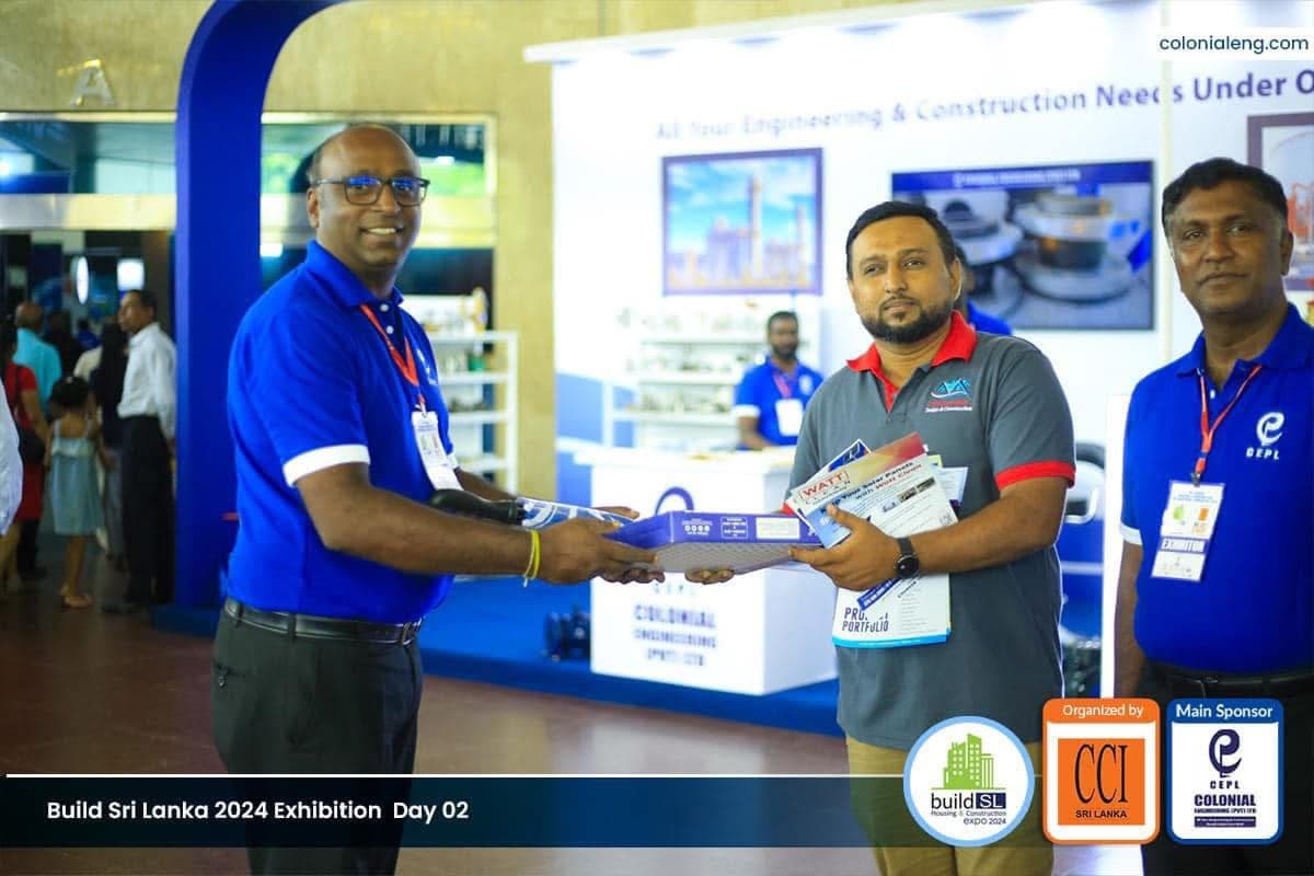 SS Builders representative speaking at the Build Sri Lanka 2024 Exhibition