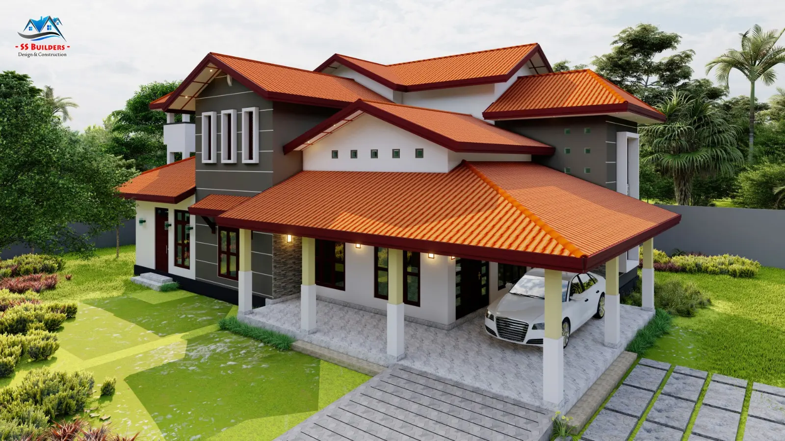 SS Builders modern two-storey residential house project in Sri Lanka